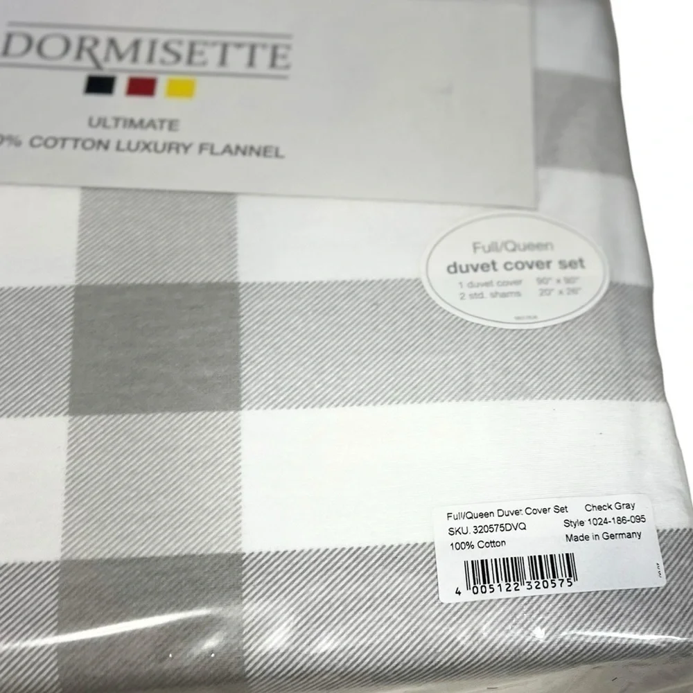 Dormisette 100% Cotton Luxury German Flannel 3 pc Full/Queen Duvet Cover…